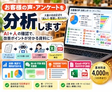 お客様の声・アンケートを分析し見える化します 自由記述を分類・集計して改善ポイントを分かりやすく整理
