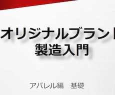 アパレル製造の超基礎をPDFにしてます アパレルブランドを立ち上げたいけど何もわからない方向け