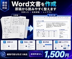 追加料金なし！1500円でWord文書を作成します イメージ1