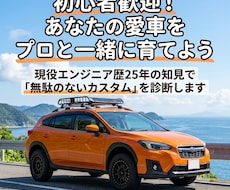 初心者のための無駄のない車カスタム計画を考えます イメージ1