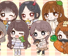 シンプルなデフォルメイラストお描きします 商用可◆Illustrator使用◆イラレデータ納品承ります
