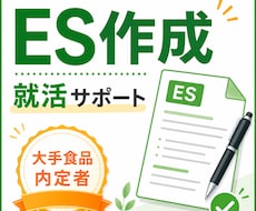 大手食品内定者がES作成を代行します イメージ1