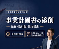 診断士が融資・取引先向け事業計画書を添削します 3営業日で返却｜どこをどう直すかコメントでお返しします