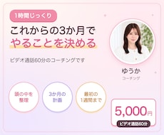 コーチング｜1時間で3か月の行動計画を作ります 1時間じっくり話して、3か月でやることまで決めます