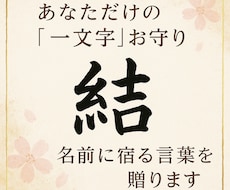 名前から届く“あなただけ”の一文字漢字贈ります イメージ1