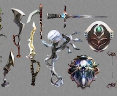 ゲームの武器やアイテムの厚塗りイラスト描きます イメージ1