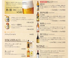 飲食店メニューを作成します イメージ1
