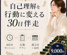 自己理解を行動に変える30日伴走をします 60分セッション＋行動プラン＋定期確認で、働き方の迷いを整理