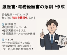 履歴書・職務経歴書をプロが添削します 【通過率UP】現役転職エージェントが対応（最短即日納品）