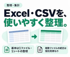 Excel・CSVの表記ゆれや不要行を整えます イメージ1