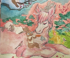 水彩画イラスト描きます 不思議で妖艶な雰囲気のイラスト描きます