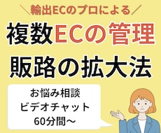 輸出越境ECの複数販路の管理・拡大の悩み解決します 越境EC運用のプロが個別最適にサポート・アドバイスいたします