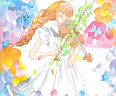透明水彩で色鮮やかな色彩原画描きます 大切な人へのプレゼントやお部屋に絵を飾りたい方へ