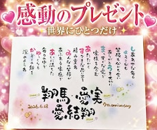 結婚記念日ウェルカムボード♡名前を詩にします 贈った方も贈られた方も笑顔になる特別な1枚お届けします