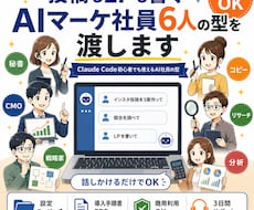投稿もLPも書くAIマーケ社員6人の型を渡します イメージ1