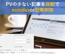 PV少ない記事をnoindex/自動削除します WordPress・低品質コンテンツ記事対策に (初回のみ）