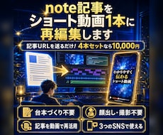 note記事をショート動画に再編集します 記事URLを送るだけ！台本・字幕・AI音声・BGM込み