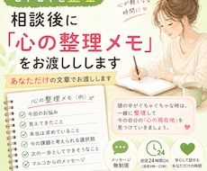 モヤモヤを整理｜心の整理メモをお渡しします 話して終わらない。一緒に心を整理して、心を見える化します。