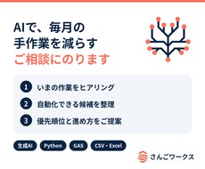 生成AIで毎月の手作業を減らす方法をご提案します イメージ1