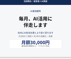 御社のAI活用に毎月伴走（月額顧問）します イメージ1