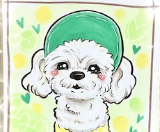 手描きで温かいペット似顔絵をお描きします 見るたびに笑顔になれる犬似顔絵、猫似顔絵