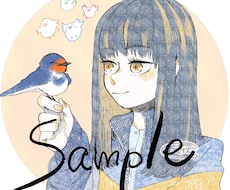 温かみのあるアイコンイラスト描きます 色鉛筆の優しい色味で印象的なアイコンヘッダーを描きます♪