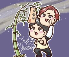 お写真をもとにポップな似顔絵イラストを描きます イメージ1