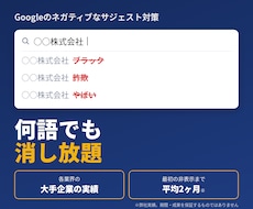 大手企業対応実績｜ネガティブワードを対策します イメージ1