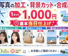 1カットOK！写真加工・背景カット・合成しますます イメージ1