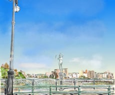 好きな風景をデジタル水彩画で描きます イメージ1