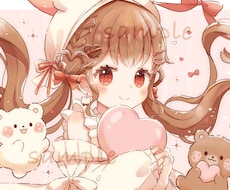 修正何度でも◎ふんわり可愛いイラストをお届けします X、YouTube、グッズなど様々な用途で使用可能です◎