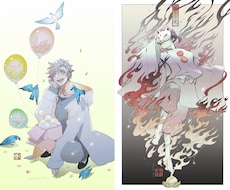 カジュアルに使えるシンプルポップなイラスト描きます (B)シンプルな線と彩色によるカジュアル＋コミックなイラスト