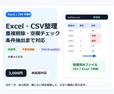 Excel・CSV整理・重複削除をします イメージ1