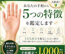 初めての方におすすめ！手相の特徴を5つ鑑定します イメージ1