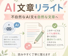 AIで作った文章を自然で読みやすく整えます 硬い・くどい・不自然なAI文章を伝わる日本語へ整えます