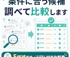 条件に合う候補を調べて比較しやすく整理します イメージ1