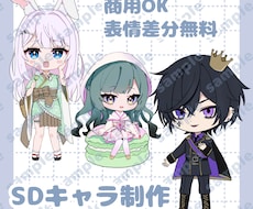 デフォルメイラストを制作します 商用利用OK！表情差分+3種まで無料！