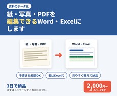 紙やPDFをWord・Excelデータにします イメージ1