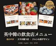 飲食店の英中韓メニューを紙とスマホ用に作ります イメージ1