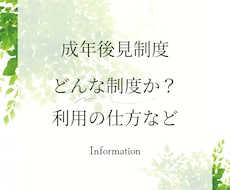 成年後見制度の利用について、相談に乗ります ３日間、メッセージで成年後見の内容や手続きの相談に乗ります