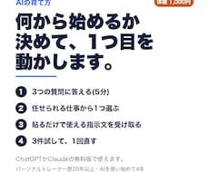 AIで何から始めるか決めて、1つ目を動かします 何から手をつければいいか分からない方の1,000円体験です