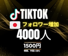 TikTokフォロワーを4000人増やします 高品質★フォロワー/宣伝拡散します