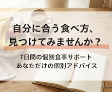 私に合う食べ方を見つける7日間の食事サポートします イメージ1