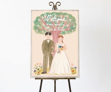似顔絵入りウェルカムボードのデータを作成します イメージ1