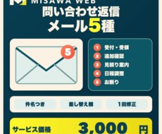 問い合わせ返信メールを5種類まとめて作成します イメージ1