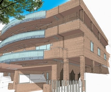 手書きパース描きます シャープなタッチの建築パースです。
