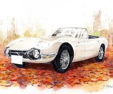 レトロな車描きます 昔懐かしい国産車を手描きで描きます。