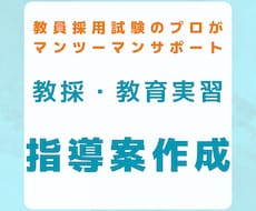 教採・教育実習の指導案作成を徹底サポートします イメージ1