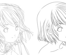 オリキャラのラフ・下書きをキレイな線画にします イメージ1