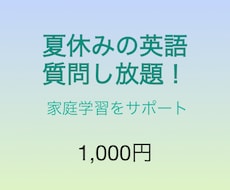 質問し放題！夏休みの家庭学習サポートします 早稲田英語英文学科出身講師が分かりやすく答えます